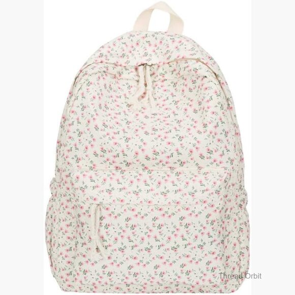 Handbags - Cotton Canvas Daypack Backpack with 8 Pockets, Waterproof Travel Bag